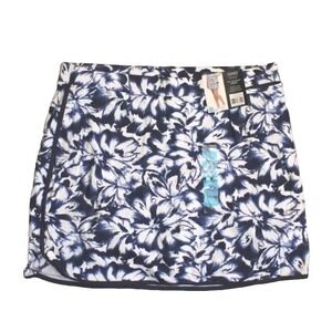 NWT Jones New York Womens Contrast Skort Sz XL Blue Floral Golf Tennis Skirt NEW